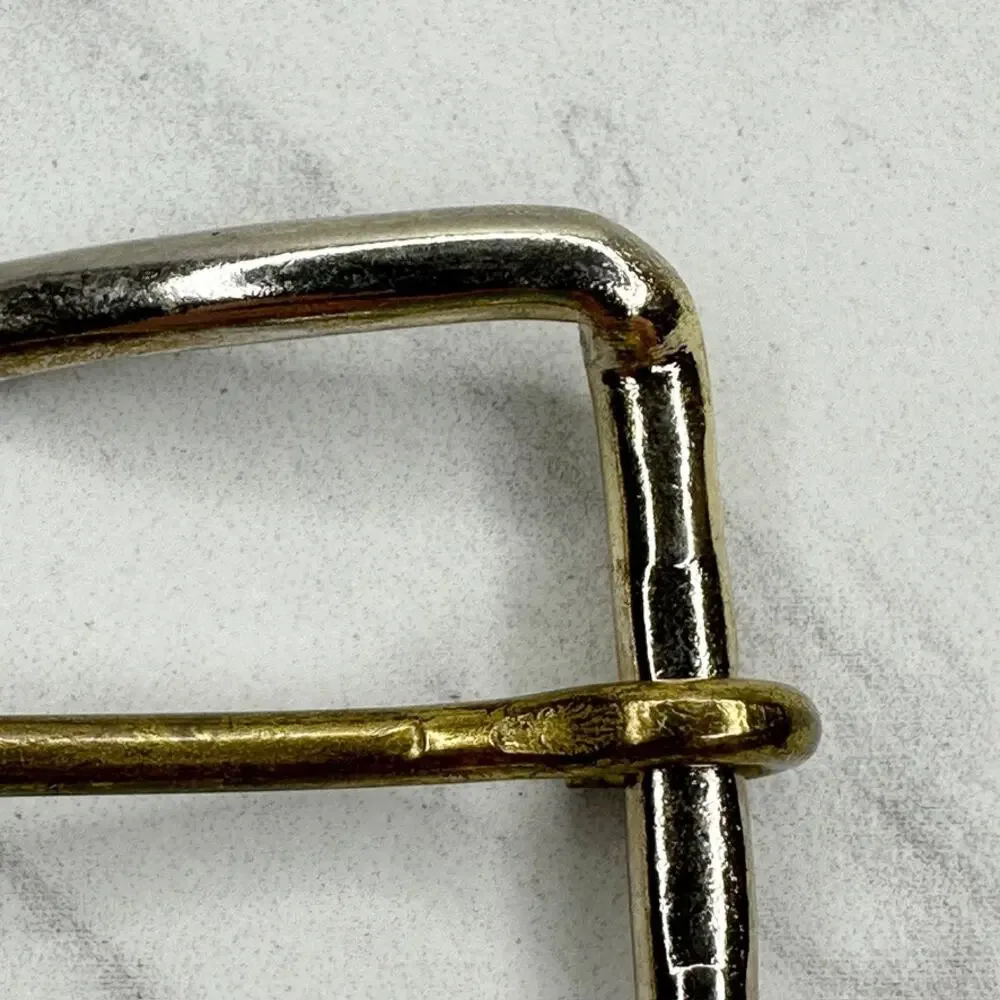 Vintage Two Tone Silver Gold Simple Basic Prong Belt Buckle Made in USA Unisex ✨